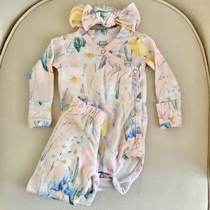 Posh Peanut Matching Onesie, Pants and Bow